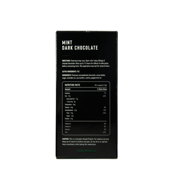 Faded Cannabis Co. Mint Dark Chocolate Bar - Image 2